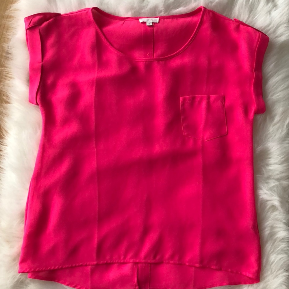 Pink Button Down Back Blouse